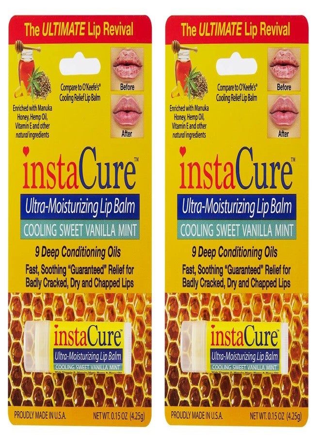 InstaCure 4-Pack | Vanilla Bean & Vitamin E, Peppermint & Vitamin E Lip Balm & Sweet Vanilla Mint Lip Repair with Manuka Honey | Ultra-Moisturizing, Heals Chapped, Dry & Cracked Lips Fast - Image 5